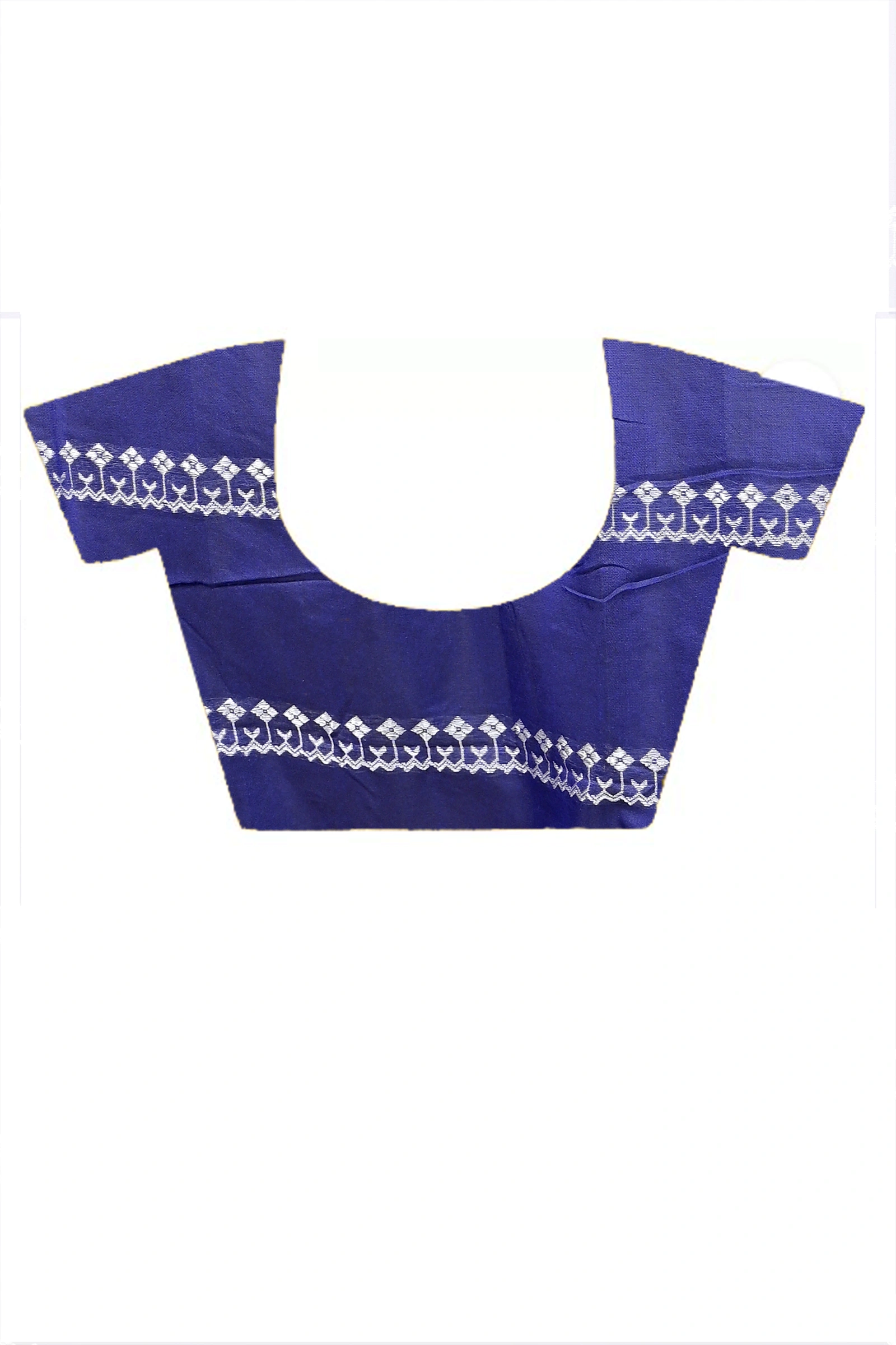 Blue Cotton Blended Pareta Hand Loom Saree (310)